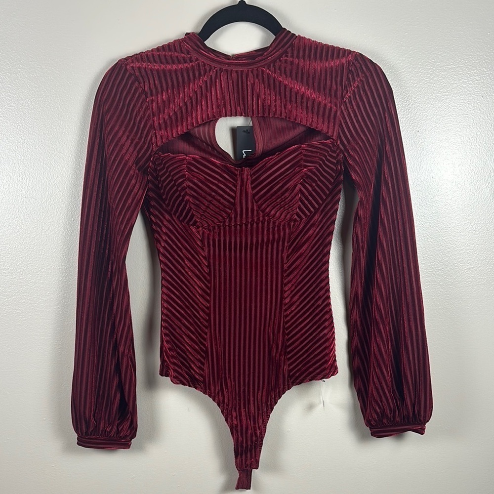 NWT Lulu’s Red Velvet Bodysuit